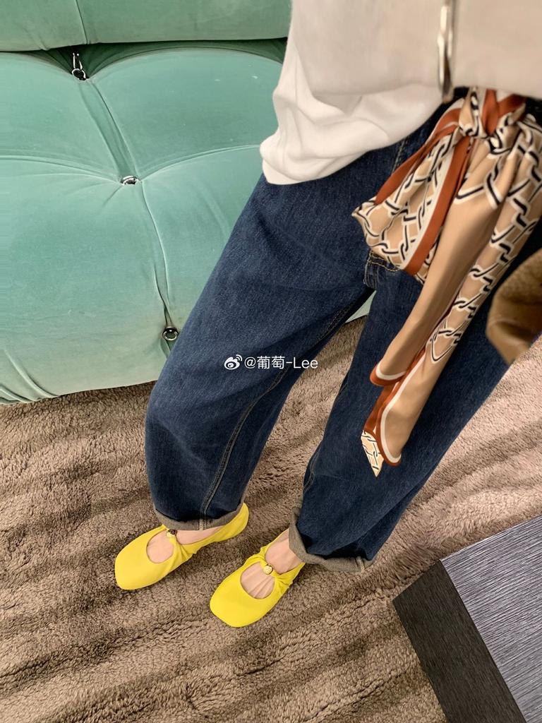 Sheepskin Version~ Grape Mother Same Retro Grandma Shoes Diagonal Square Pleated Mary Jane Shoes Women's Ballet Flats