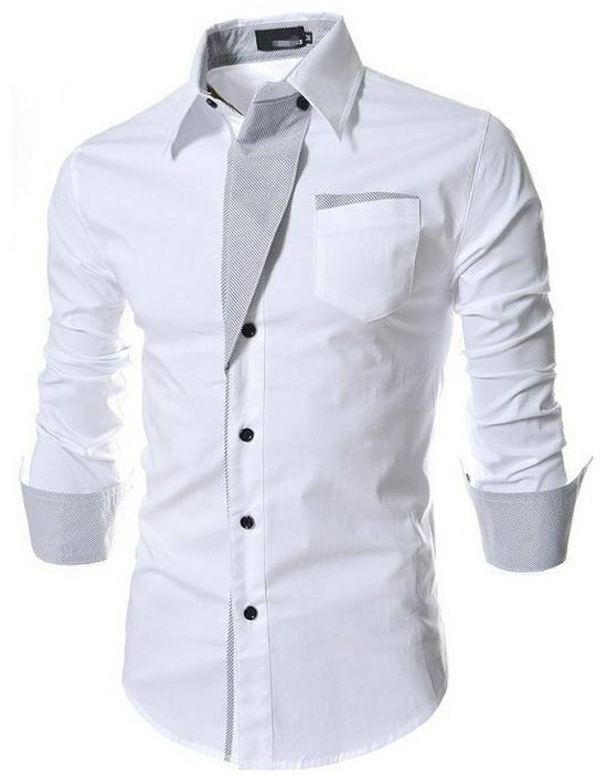 2021 Spring/Summer Men's Korean Style Striped Color Block Long Sleeve Shirt