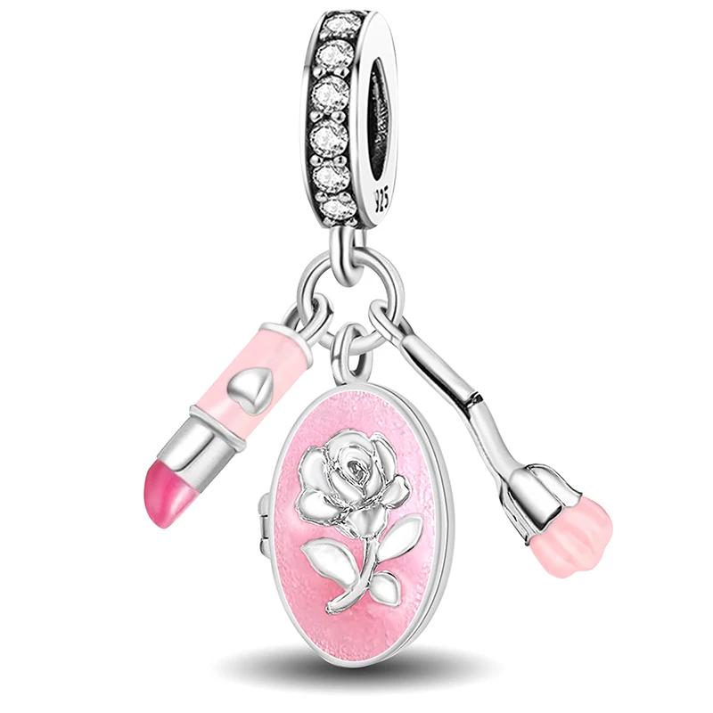 Copper Mushroom Pink Cat Dog Cake Tree Of Life Charms Beads Fit For Original Pan Bracelets Diy Fine Jewelry Gift