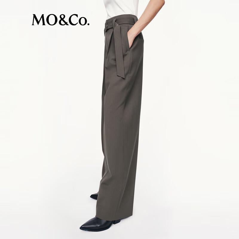 MO&Co. Women's High-Waist Straight Leg Trousers