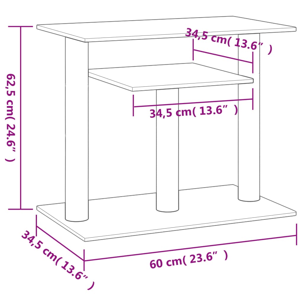 Cat Tree with Platforms Dark Gray 62.5 Cm