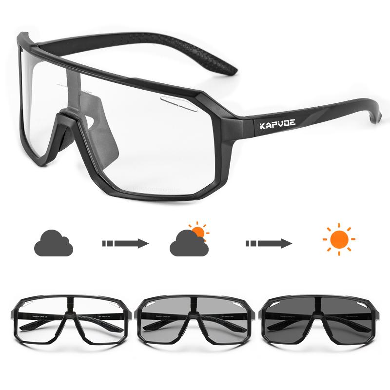Kapvoe Photochromic Cycling Sunglasses Man Women Fishing Glasses Polarized Sports Bike Glasses MTB Eyewear Bicycle Goggles 2023