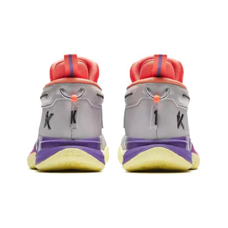 Anta Kids KT9 Durable High-Top Basketball Shoes Kids Basketball Shoes Gray Purple 312421130-3
