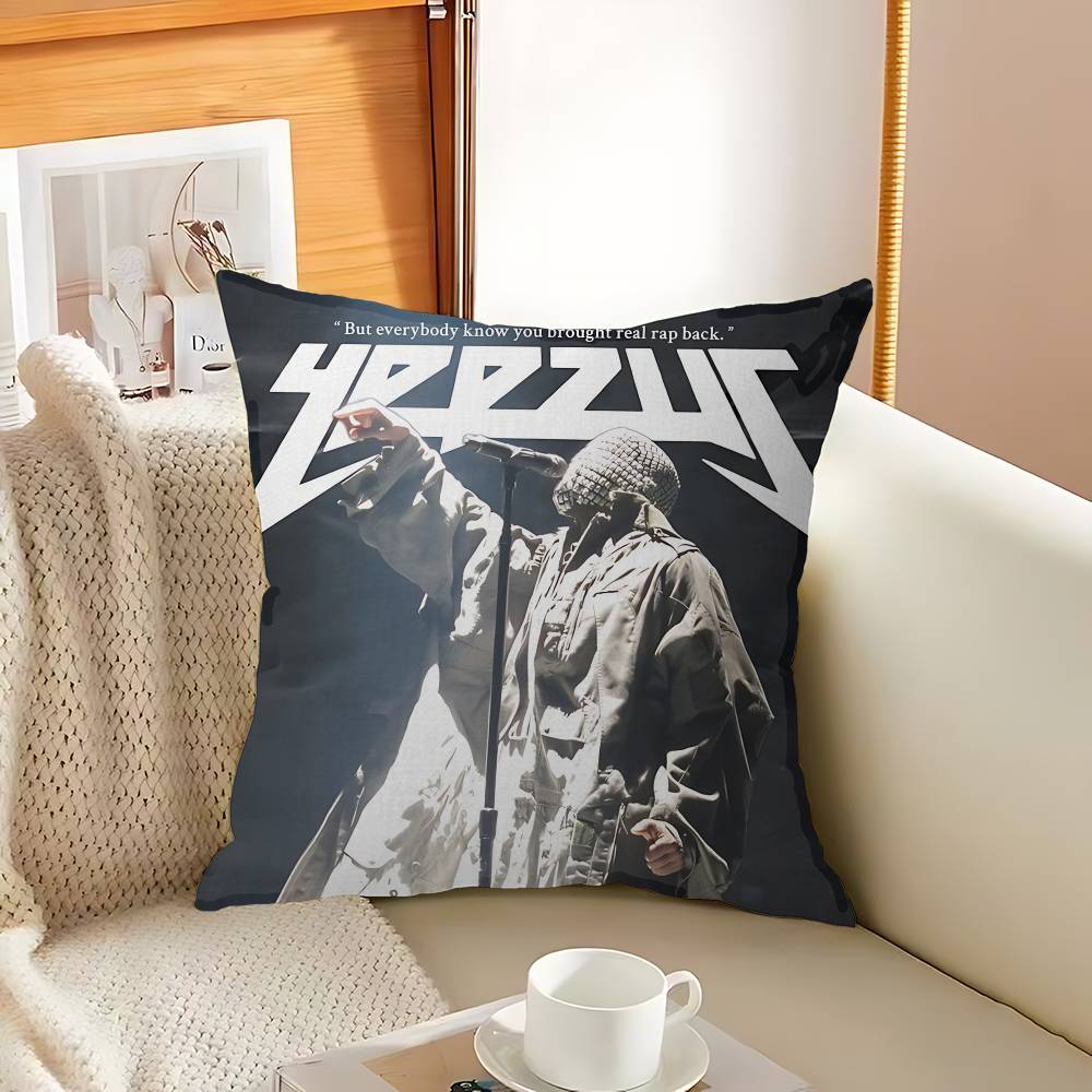 Классический рэпер K-Канье W-Уэст Y-Йе Чехол на подушку Декоративная подушка Диван Домашний декор Чехол Чехлы для подушек 12x12Inch