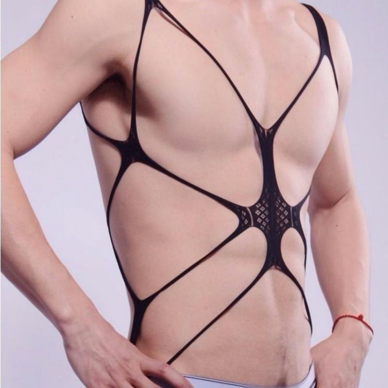 Men's Sexy Underwear Hollow Net Gay Men Erotic Clothing Fishnet Bodystocking  Bodysuit Men Perspective Open Sexy Erotic Underwear for Man