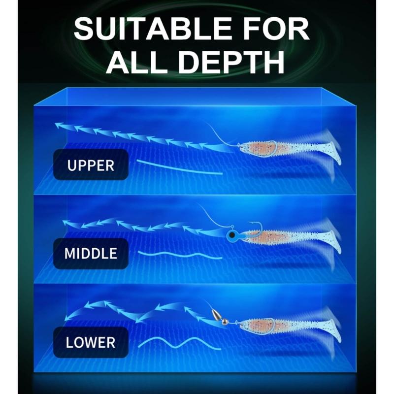 6lots Soft Realistic Floating Lures Swimming Motion Wobblers Artificial Baits Saltwater Freshwaters Use