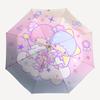 1pc Little Twin Stars Pastel Artwork Umbrella with Plastic Handle, Suitable for All Seasons Outdoor YUSAN467