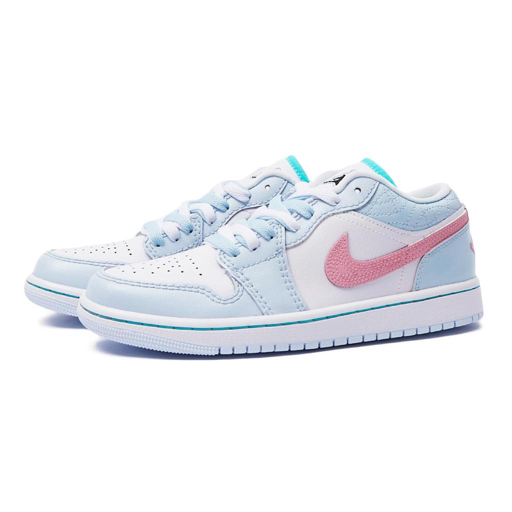 Jordan Air Jordan 1 Low SE Sparkling Water, Cherry Blossom Bubble Water Cushioning Abrasion Resistant FV3623-151(Team15-)