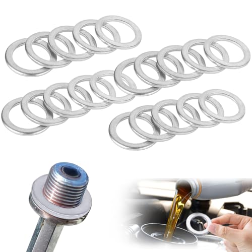 

UrbanPulse Алюмінієва прокладка зливної пробки M14 222мм [20шт] Шайба зливної пробки мастила Прокладка для заміни мастила Ущільнювальне кільце для автомобілів (14 мм)