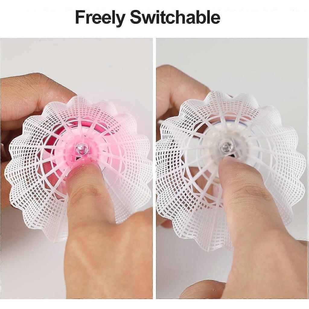 LED Badminton, 6 Pieces Badminton Light Up Shuttlecock, LED Badminton Ball Shuttlecock, Nylon Badminton with Great Stability and Durability for Indoor