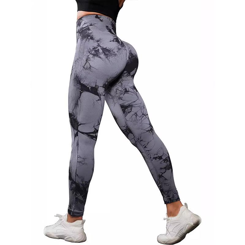 European & American Tie-Dye High-Waist Seamless Yoga Pants