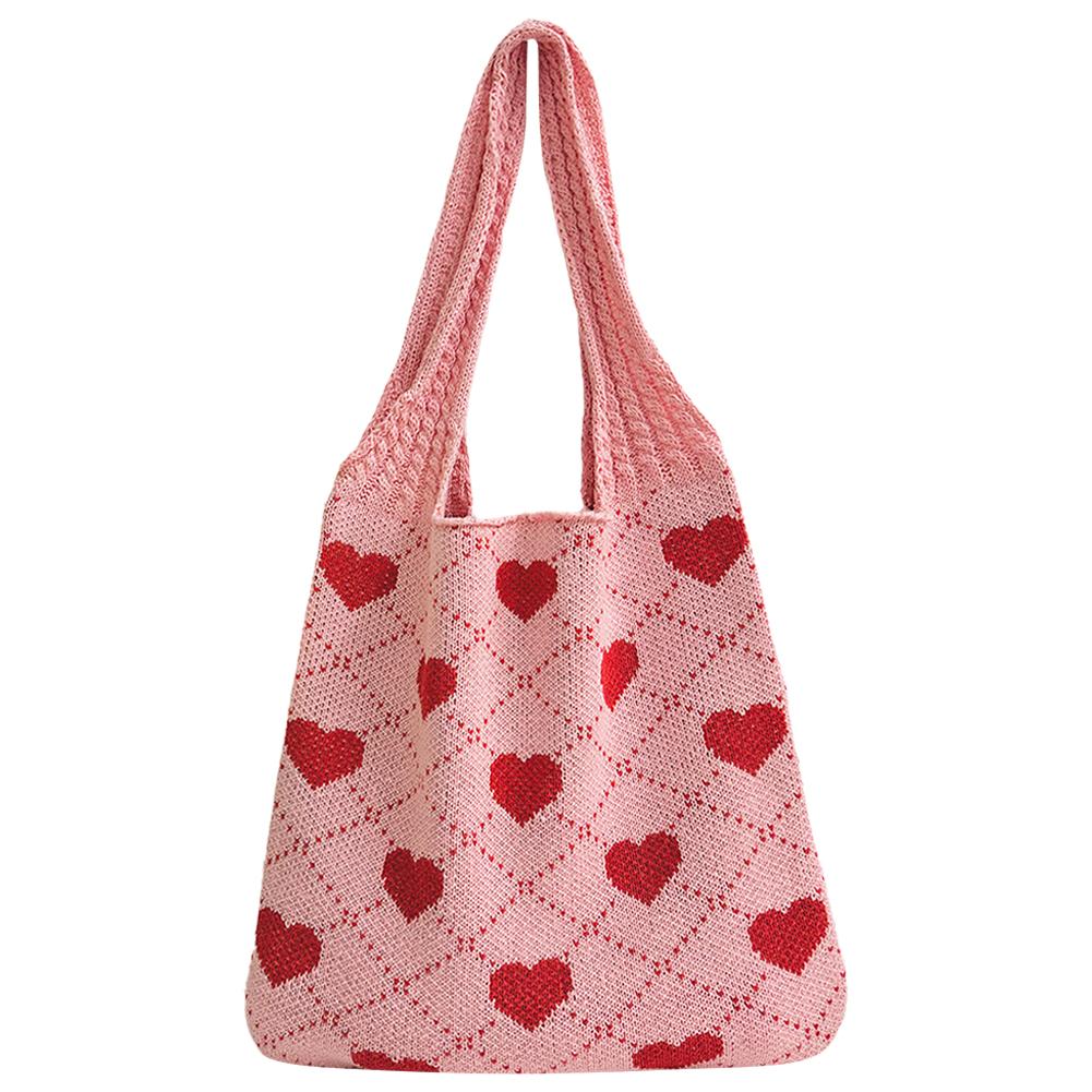 

A# вязаная крючком сумка-тоут для женщин с узором в виде сердца летняя пляжная сумка вязаная сумка для путешествий
