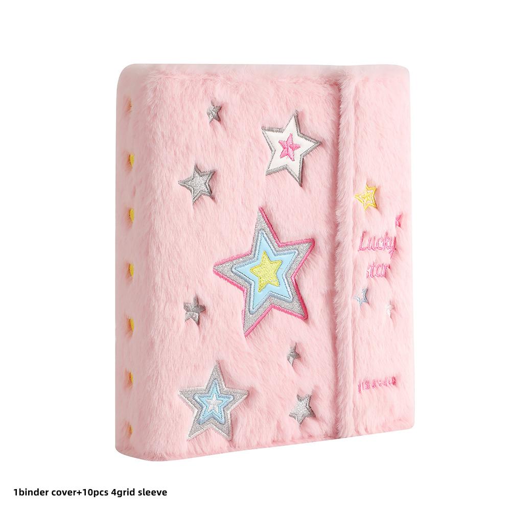 

Большой Звездный Мягкий Плюшевый А5 Альбом-Папка для Фотокарточек 3 дюйма с 10 листами-карманами K-pop Стиль Любитель Хранение Фотокарточек