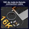 16K DisplayPort Verlängerungskabel, DP 2.1 Stecker auf Buchse Adapterkabel 54 Gbit/s, 16K@30Hz 8K@60Hz Kompatibel mit PC, Laptop, Monitor, TV, Projektor