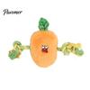 Aggressive Chewer Toy Stuffed Vegetable Dog Toy, Interactive Squeaky Chew Plush Carrot Eggplant Green Pepper with Rope Arm for Tug-of-war, Small