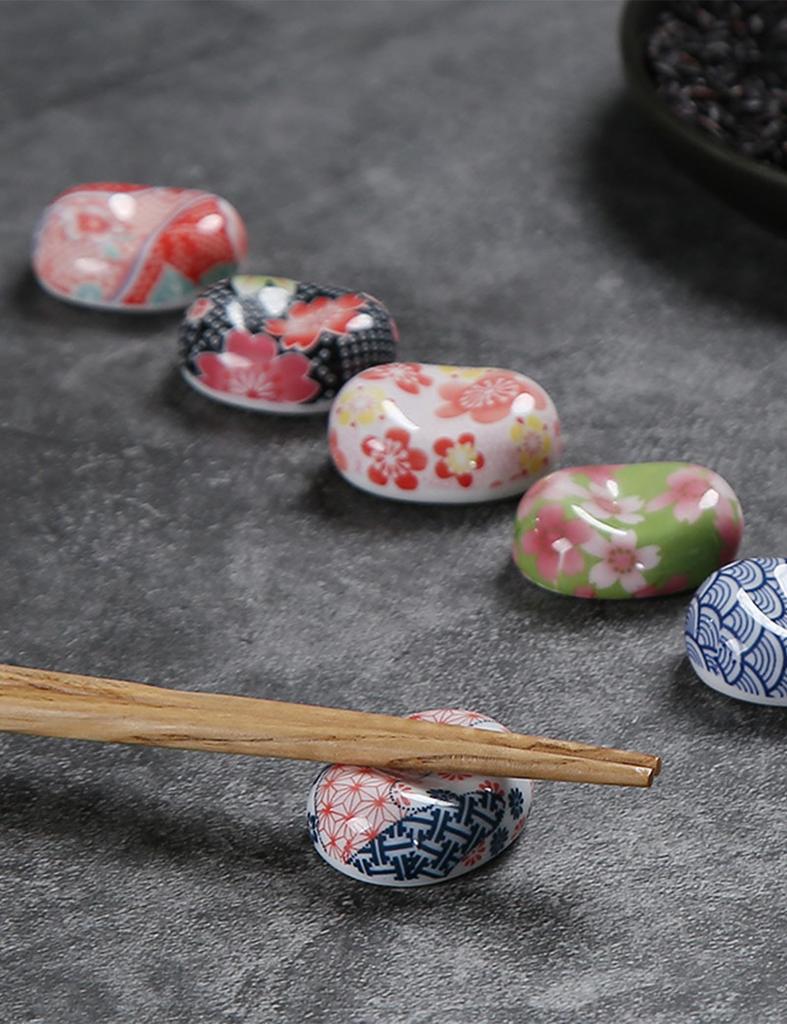 happykau Chopstick Rest Broad Bean Design Japanese Style Ceramic Chopstick Rest Cute and Fun Chopstick Rest Tabletop Decoration Small Item Holder 8 -