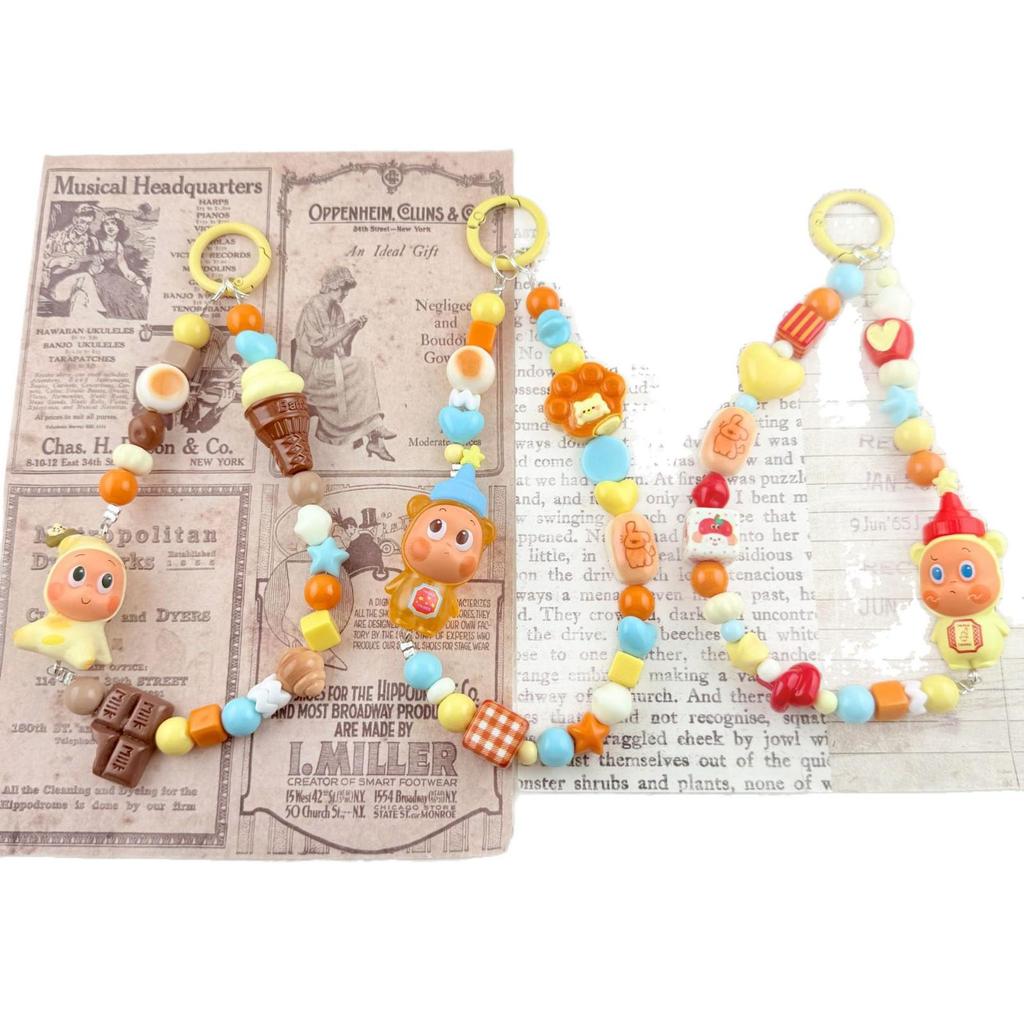 Star Surprise Doll Phone Charm Cute Beaded Keychain DIY Backpack Pendant Ornament