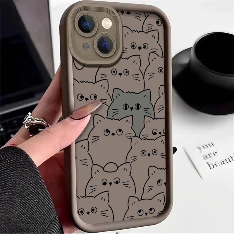 Cute full screen cat iPhone17Promax mobile phone case ladder applicable to Apple 16promax all-inclusive Tianyan