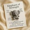 Pocket Friends of Hugs And Hope Mini Penguin Elephant Bear Highland Cow Ornament with Card Emotional Support Gift for Kids Women Men Loved Ones