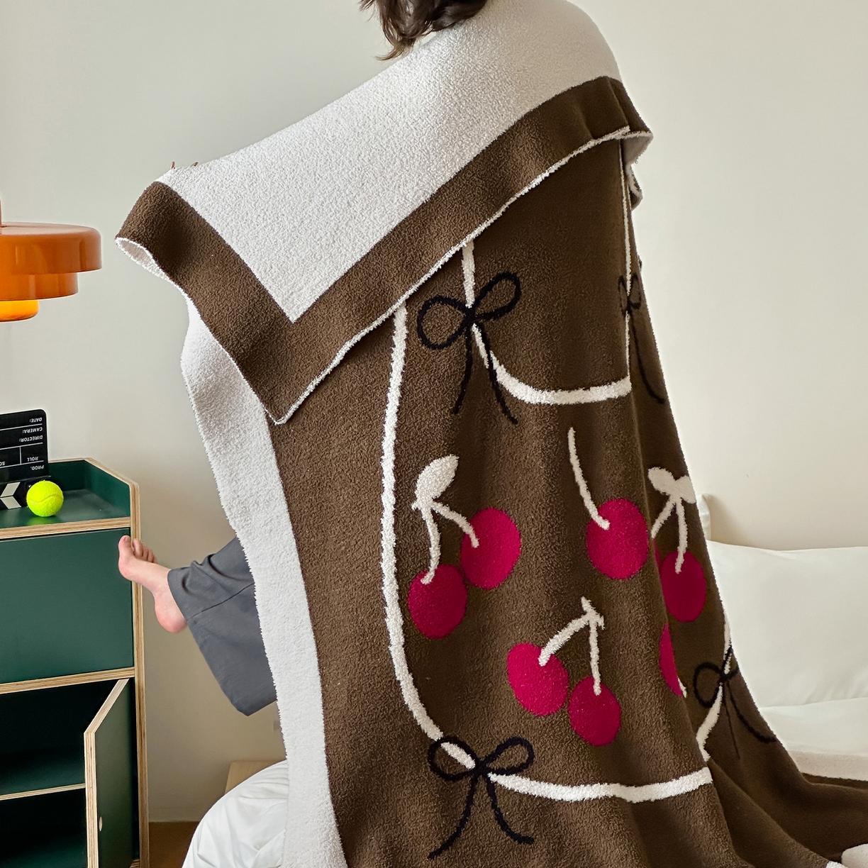 

2025 Designer Original Multi-functional Knitted Fleece Warm Blanket Half-edge Thickened Warmth Comforter for Home Decor 130X170CM