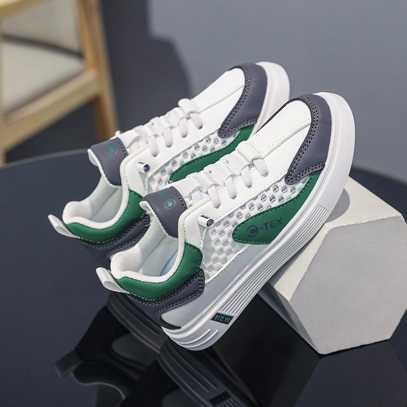 Boys shoes 2025 new summer mesh breathable children's sports net shoes medium and large children's trendy brand thin boys board shoes