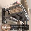 Tingle Punch-Free Gunmetal Grey Towel Rack with Storage Shelf