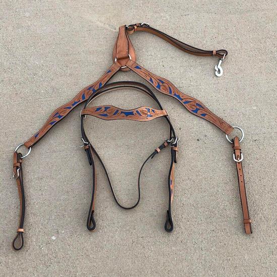 Horse Show Saddle Tack Bridle Western Leather Headstall Breast Collar