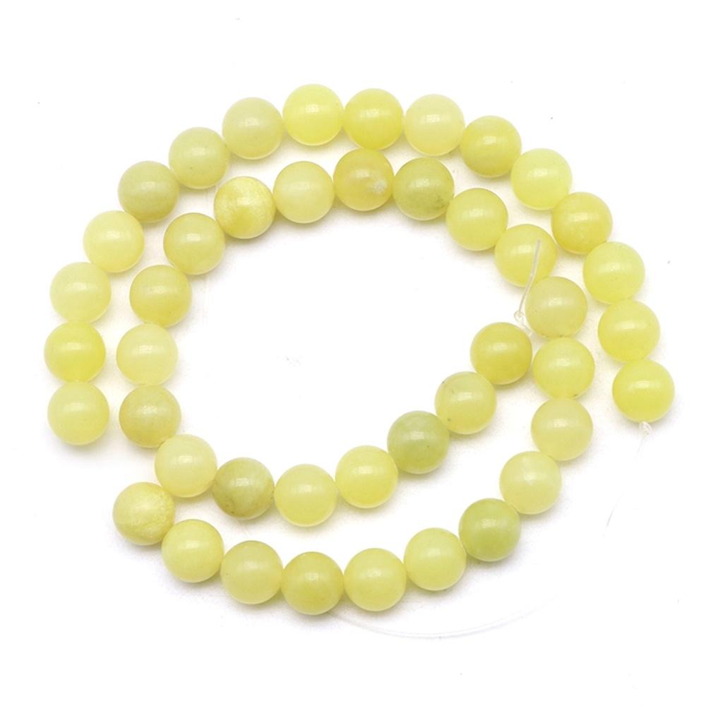 Pierre Jade Jaune Citron 4/6/8/10/12mm Perles Rouge Vert 15"Fil Lisses Perles d'Espacement Libres pour Fabrication de Bijoux Bracelets DIY Accessoires