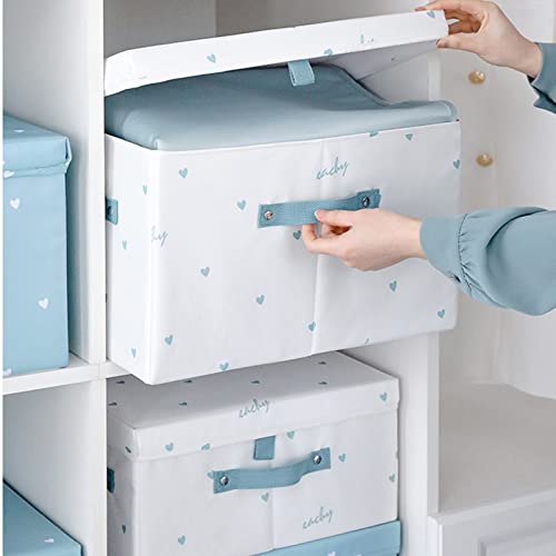 NEOVIVA SOLA Storage Box with Lid, Cute Foldable, Perfect for Toys, Clothes, and Accessories, Blue, Small