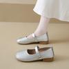 Summer 2025 Soft Leather Woven Fashionable and Elegant Single Shoes Women's Shoes Buckle Lightweight Comfortable