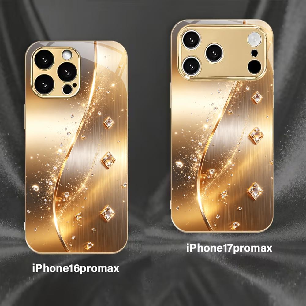 High-end Luxurious Fashion phone case for funda iphone for iphone 17 pro max cover glass for iPhone 17 16 15 14 13 12pm Pro Plus