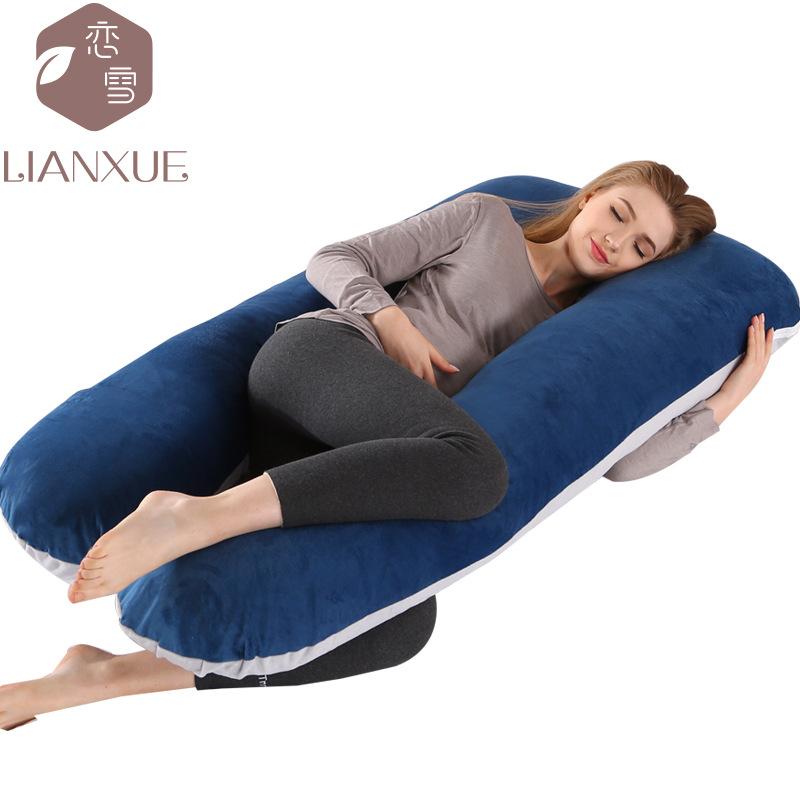 Crystal Velvet U-shaped Pregnancy Pillow Waist Protection Side Sleeping Pillow Breastfeeding Multifunctional Hug Pillow