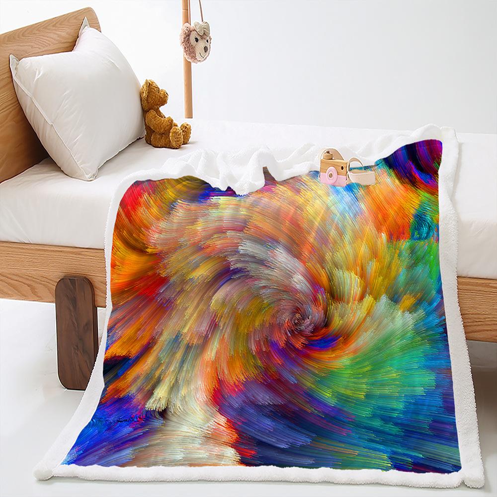 Blanket 2D Digital Printed Lamb Fleece Crystal Fleece 2D Magic Blanket Blanket