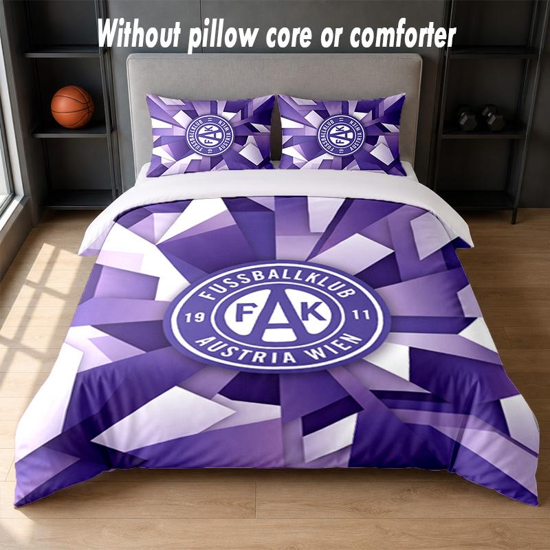 Austria Wien FC Design Bed Bedding Set 1 Duvet Cover + 2 Pillowcases Soft Breathable Household Bed Linens