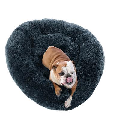 Dog Round Winter Warm Sleeping Bag Long Plush Soft Pet Bed Calming Bed