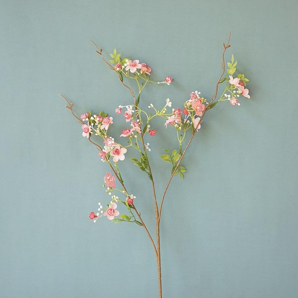

With Leaf Artificial Flower Single Small Flowers Plum Blossom Artificial Pearlberry Living Room розовый