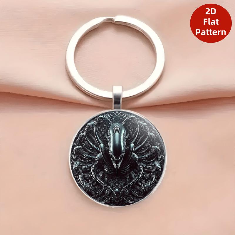 Sci-Fi Alien Pattern Keychain Pendant