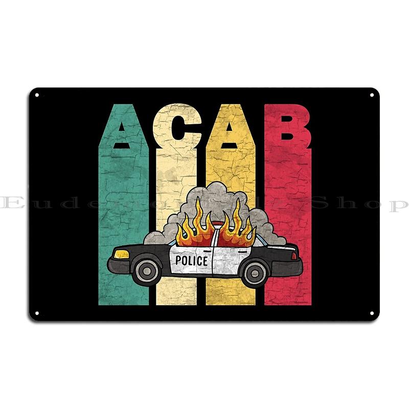 It's Time To Stop The Police Acab Poster Metal Plaque Club Party Living Room Painting No Justice No Peace Tin Sign Poster