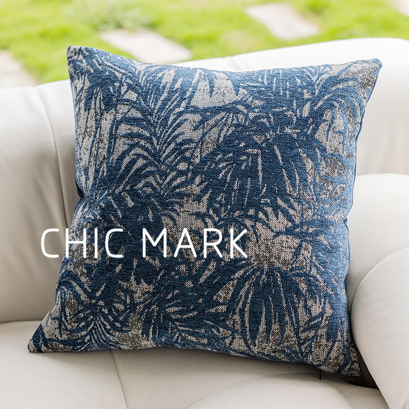 Light Luxury Throw Pillow Cover 45x45CM Living Room Sofa Square Blue Waist Cushion Cover Decor Home Decorative Pillowcase