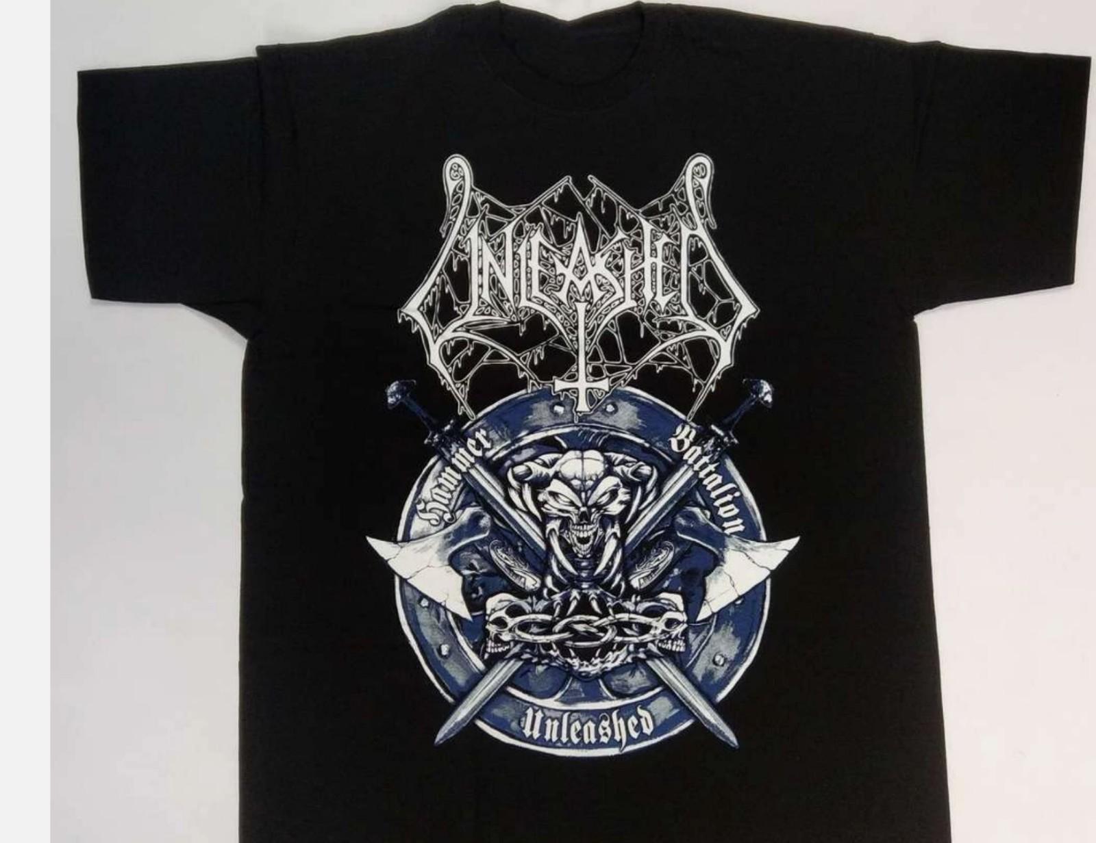 Unleashed Band Logo Classic Short Sleeve Cotton Black All Size Shirt M