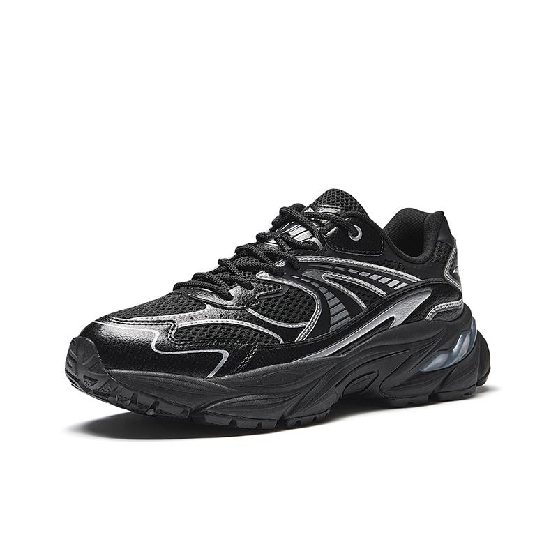 Anta AT802 Trendy Retro Breathable Lightweight Low-Top Casual Shoes Men Sneaker Black Silver 912618802F-4