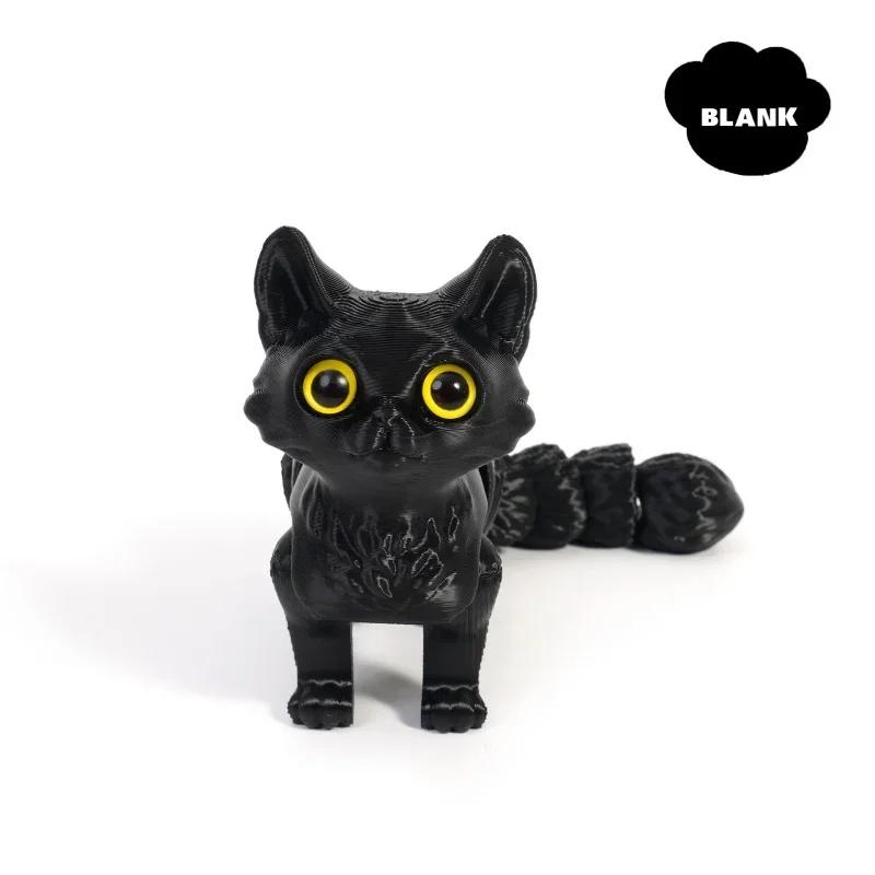 Creative 3d Printing Cute Cartoon Kitten Shape Luminous Color Ornaments Suitable For Home Office Desktop Decoration