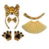 1/3/4/5 Kids Girls Tigre Ears Headband Bowtie Tutu Skirt Tigre Tail Animal Tigre Costume Set for Halloween Cosplay Party