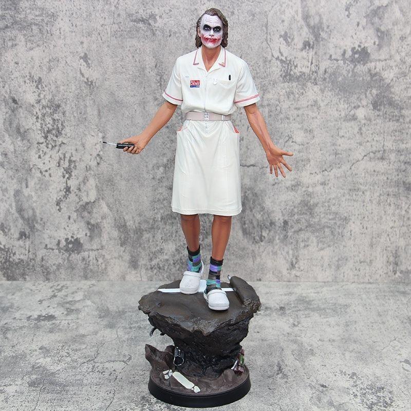 54cm Heath Ledger Joker Nurse Uniform Statue The Dark Knight Collectible Figure Can move PVC Action Figure Desktop Decor Gift