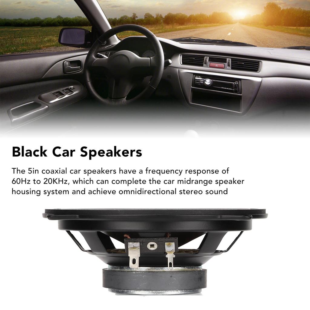 Car Spkers 400W Midrange 5in Coaxial External Magnetic 4 O 93dB 60Hz to 20KHz Black Loudspker for Car Sound System