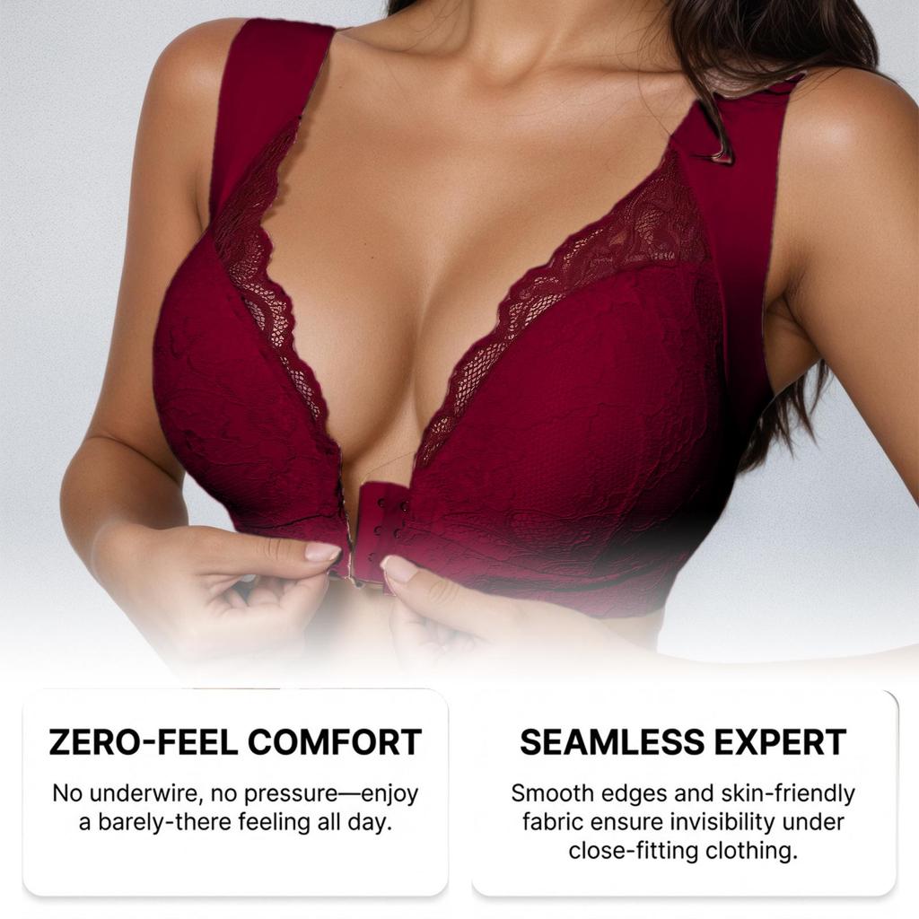 Zeriluna Front-Closure Push-up Bra: Fashionable, Sexy, Comfortable, and Breathable Underwear.