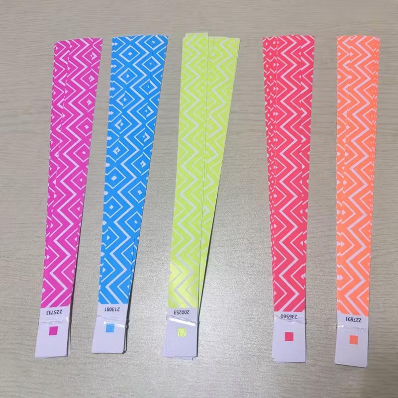 50/100 Pièces Bracelets en Papier à Rayures Néon Imperméables Fluorescents Jetables de Sécurité Pour Concerts, Fêtes, Événements