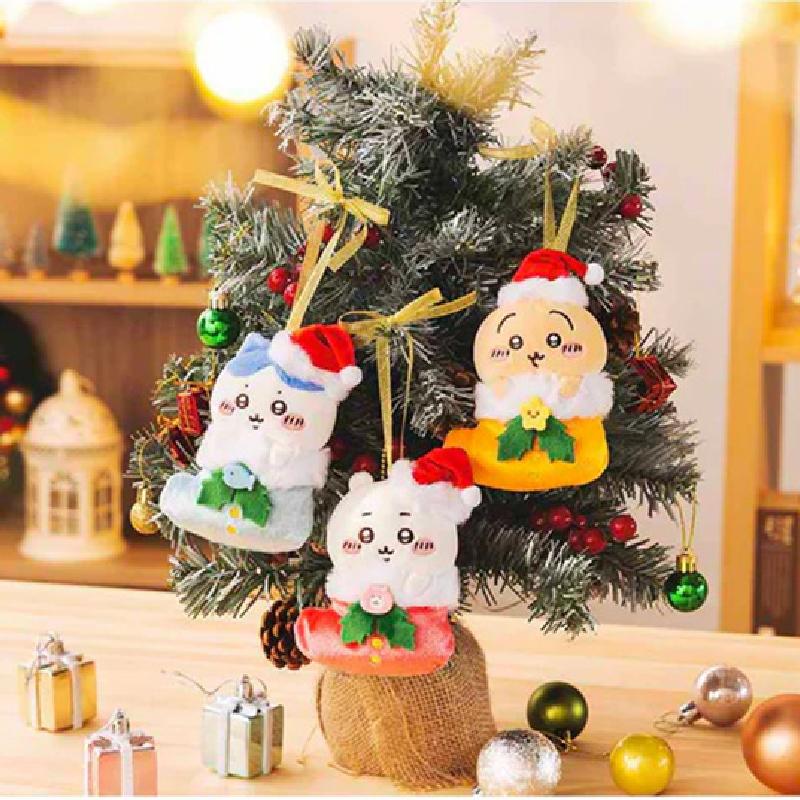 Chiikawa Usagi Hachiware Christmas Plush Pendant Cartoon Stuffed Keychain Doll