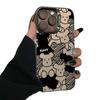 Line art bear case for Apple iPhone 15, 17, Pro, 16, 14, Pro, cute, 13 trendy