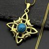 Naszyjnik z węzłem wiedźmy Wicca i księżycem dla kobiet i mężczyzn, kolor srebrny, stal nierdzewna, amulet ochronny do czarownictwa, biżuteria nudo de bruja